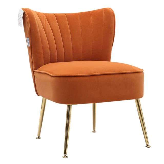 Kabinet UK Modern Armless Wingback Accent Chair Orange unisex One size