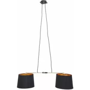 Ceiling Lights Black Finish 2 Bulbs Round Hammered Pattern Shape Pendant Light Antique Ceiling Lighting Contemporary Pendant Hanging Lighting For