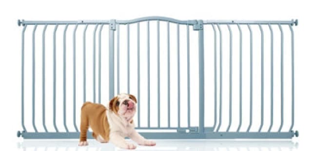 Bettacare Curved Top Dog Gate, 161Cm - 170Cm, Matt Grey, Pressure Fit Pet Gate For Dog And Puppy, Pet And Dog Barrier