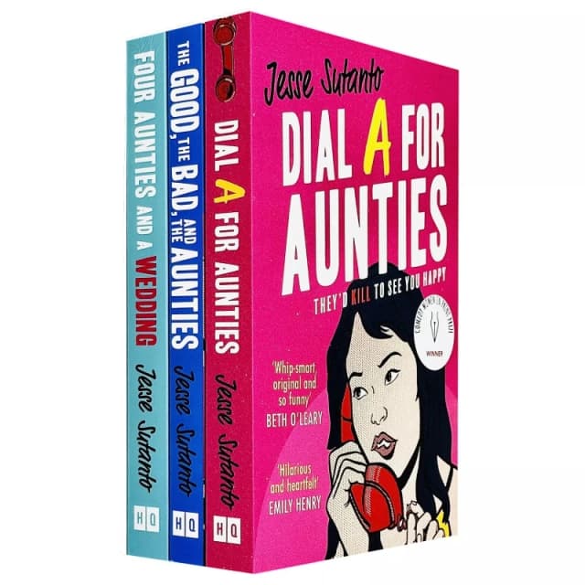 Aunties Series 3 Books Collection Set By Jesse Sutanto (Dial A For Aunties, Four Aunties and a Wedding & The Good, the Bad, and the Aunties) Jesse Sut