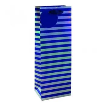 Striped Bottle Bag BlueSilver Pack of 6 26655-4