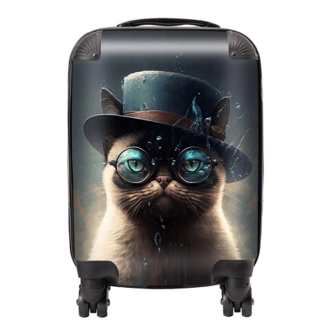 Warren Reed Designer Siamese Cat Splashart Suitcase - Large