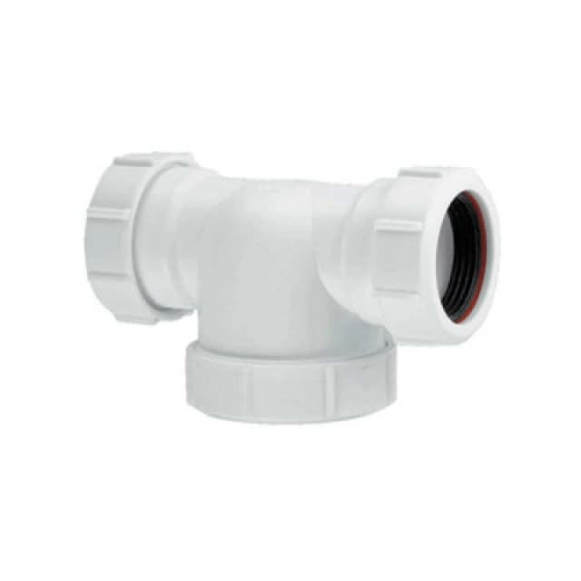 McAlpine TRSH10 1.5" x 20mm Water Seal Running Tubular 'P' Trap with 1.5" Multifit Outlet White