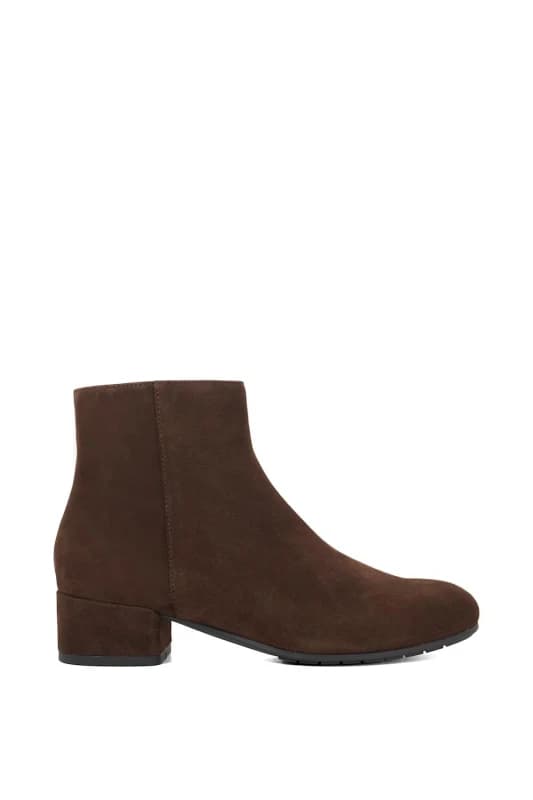 Dune London Womens Wide Fit 'Pippie' Suede Ankle Boots in Brown Size: 4 Brown Female 4