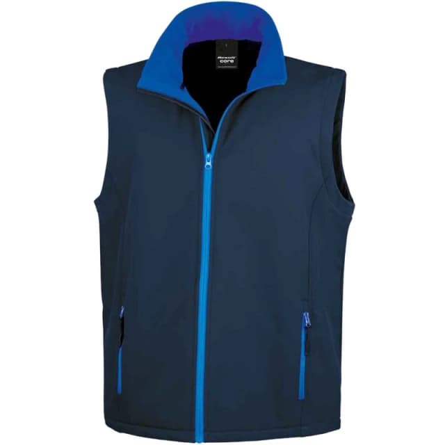 Result Result Men Core Printable Soft Shell Bodywarmer in Dark Navy Size: Small Dark Navy S Male 5063527335791