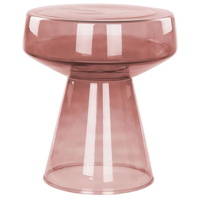 Beliani Side Table Laguna Glass Red