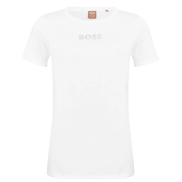 Boss Womens Eloga2 Premium Cotton T-Shirt White 100 female 6 (XS)