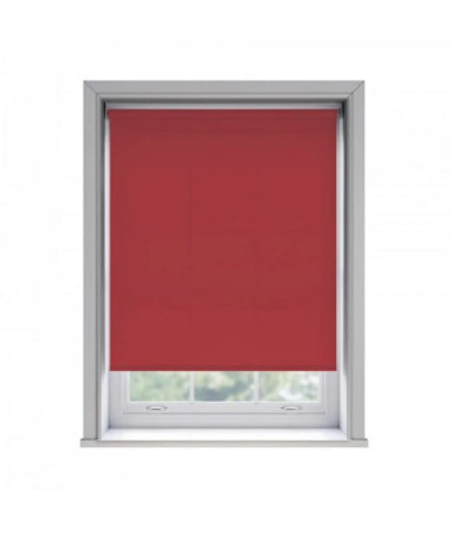 45Cm No Drill Self Adhesive Red Thermal Blackout Roller Blind (170Cm Drop)