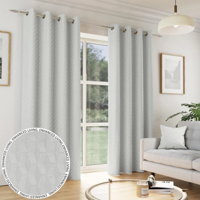 Enhanced Living Tokyo Grey Room Darkening Velvet Eyelet Curtains Grey unisex 229x229cm