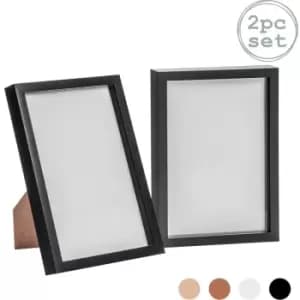 Nicola Spring - 3D Box Photo Frames - A4 (8 x 12') - Black - Pack of 2