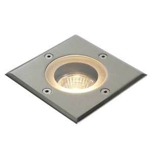 1 Light Outdoor Recessed Light Marine Grade Brushed Stainless Steel, Glass IP65, GU10