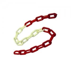 Temp Barrier Plastic Chain, Red/White