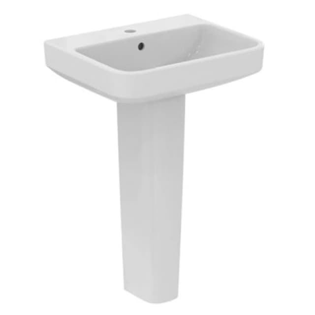 Ideal Standard I.life B Gloss White Rectangular Floor-Mounted Full Pedestal Basin (H)84.5Cm (W)55Cm