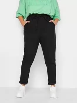 Yours Paperbag Waist Drawstring Mom Jean - Black, Size 16, Women