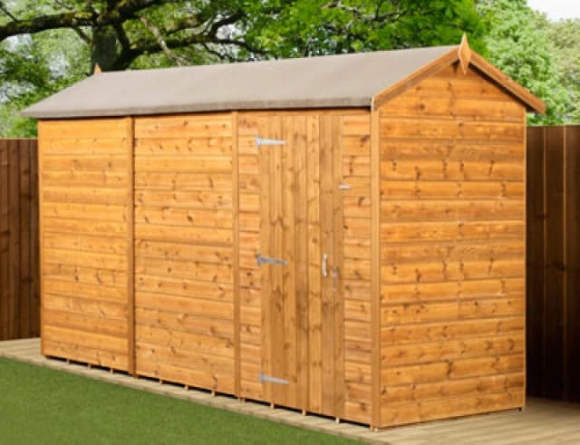 Empire Sheds Empire Modular Apex 4X12 Dipped Treated Tongue And Groove Wooden Garden Shed Single Door No Windows (4' X 12' / 4ft X 12ft) (4X12)