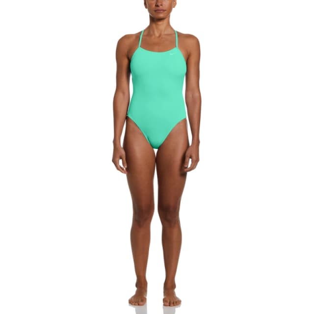 Nike Swim HydraStrong Lace-Up Tie-Back One Piece Swimsuit - Green Green 10
