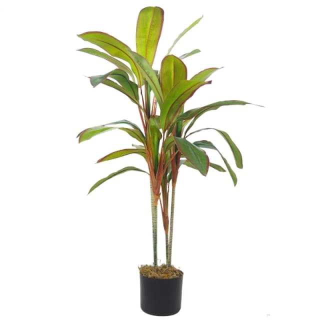 Leaf Tropical Artificial Dracaena Palm Plant 100cm Large Leaf Dracaena Faux Tree Botanik Green