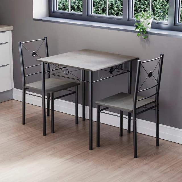 Lassic Vida Designs Roslyn 2 Seater Dining Set Concrete Grey unisex 2 Seater