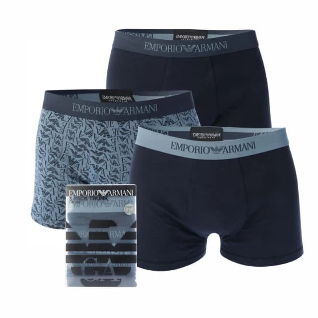 Emporio Armani 3 Pack Trunks Marine/St Tempes/Marine L