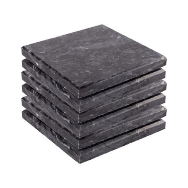 Argon Tableware Marble Square Coasters - 10Cm - Black - Pack Of 6