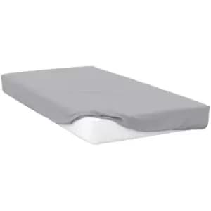Sateen Extra Deep Fitted Sheet (Double) (Platinum Grey) - Belledorm
