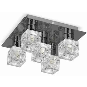 Ice Cube 5 Way Flush Ceiling Spotlight - Black Chrome