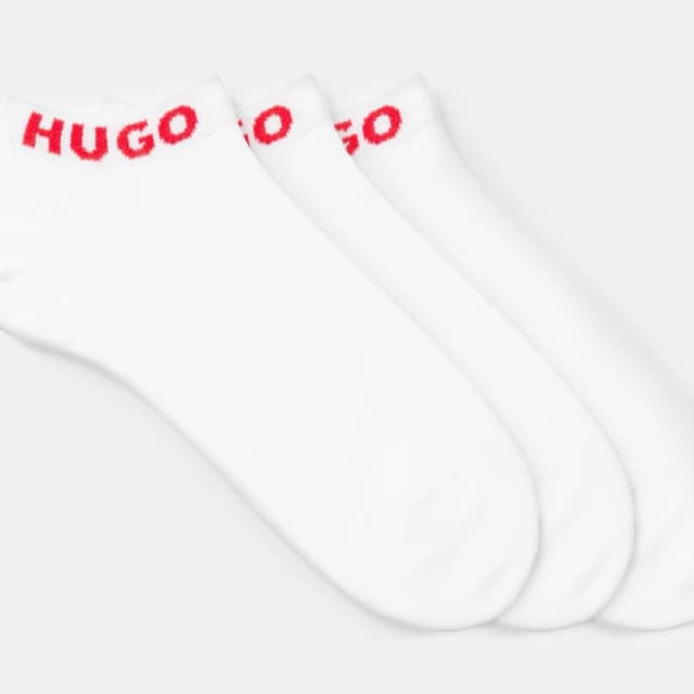 Hugo Three Pack Logo Cuff Ankle Socks White female 3-4.5