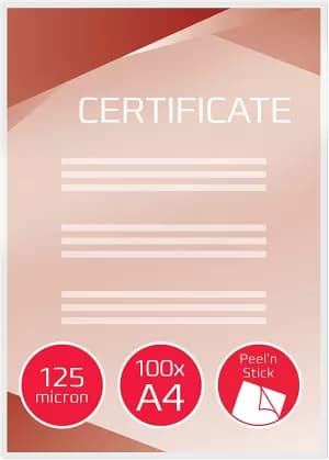 Original GBC A4 Matt Peel and Stick Laminating Pouches Self Adhesive 150 Micron 1 x Pack of 25 Pouches