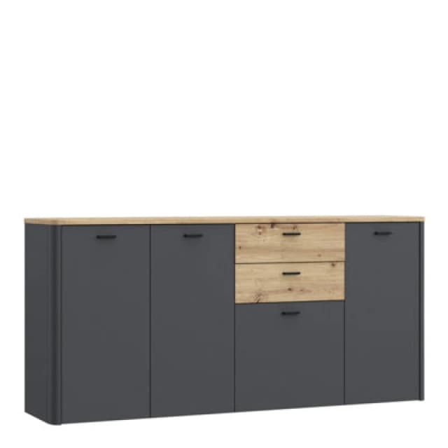 Furniture To Go Klara 4 Door 2 Drawer Chest In Grey And Oak