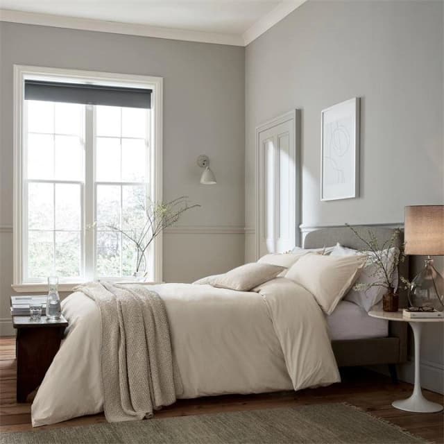 Murmur Natural Cotton Percale 200 Thread Count 'Calm' Duvet Cover - double