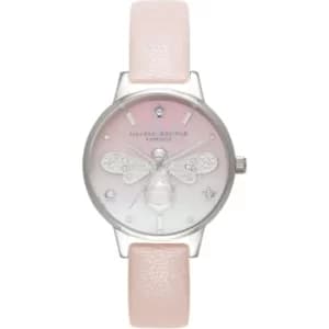 Ladies Olivia Burton Sparkle Bee Midi Blush and Silver Watch