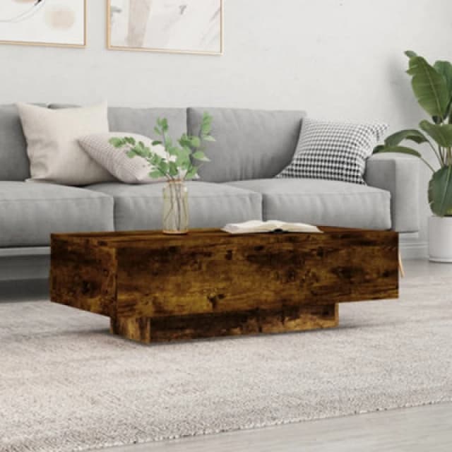 Vidaxl Coffee Table Smoked Oak 100X49.5X31cm Engineered Wood, Brown 833893