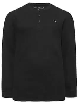 BadRhino Long Sleeve Waffle T-Shirt - Black, Size 2XL, Men
