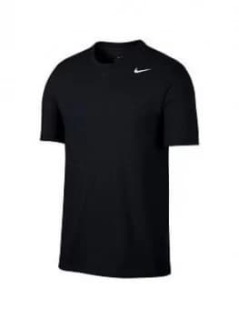 Nike Plus Size Solid Crew Neck T-Shirt - Black