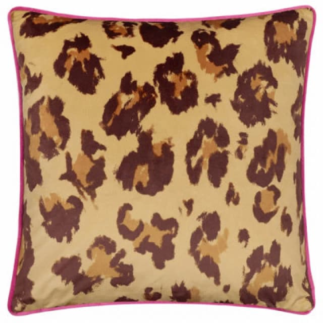 Furn Furn True Leopard Piped Velvet Cushion Size: 43cm x 43cm Multi 43cm x 43cm Unisex 5025532823380
