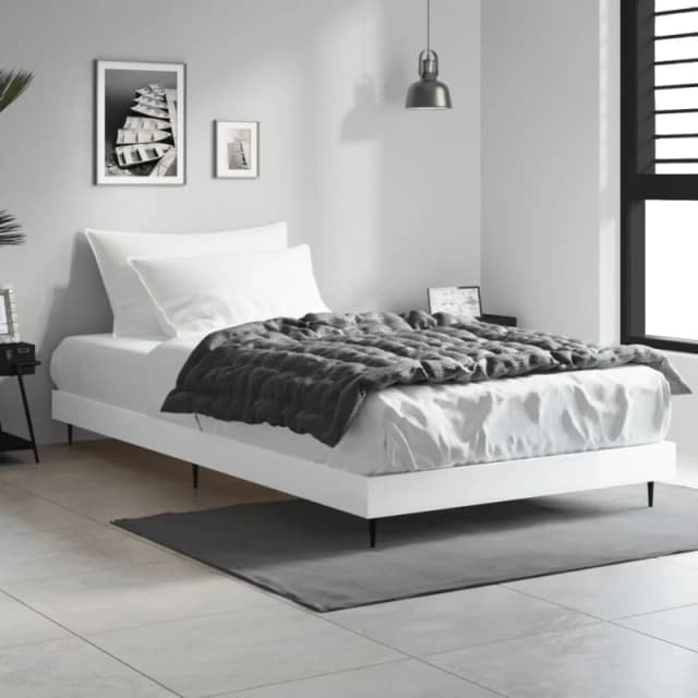 VIDAXL Vidaxl - Bed Frame without Mattress High Gloss White 90x200cm 8720845797560