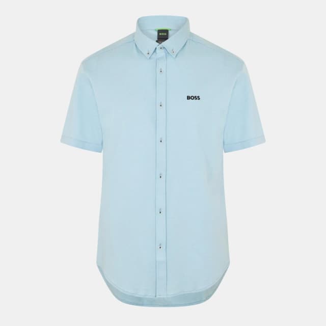 Boss Mens HBG Motion S Plain Short-Sleeve Shirt Plain Shirt - Short Sleeve S Blue 55016318350