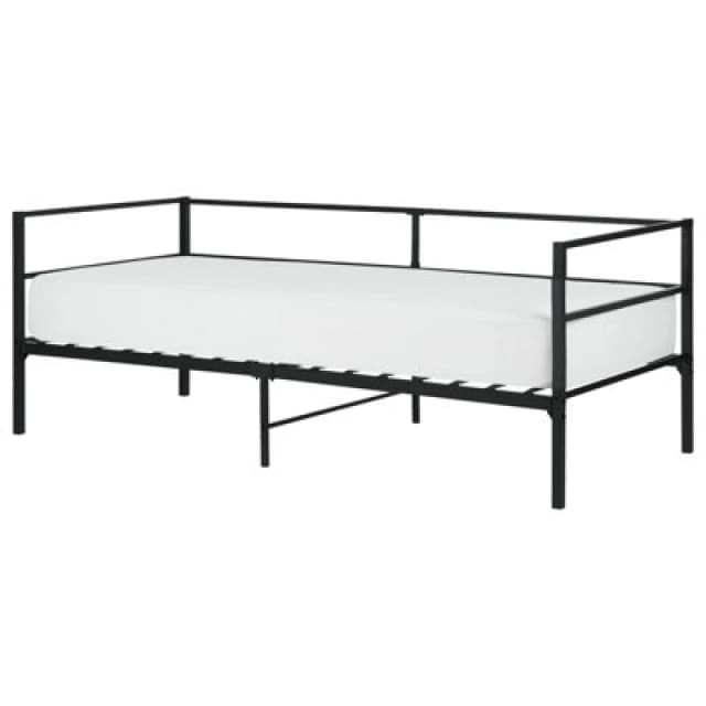 Beliani Bed Metal Battut 90 X 200 Cm (Eu Single) Black