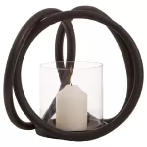 Aura Matte Black Candle Holder Medium