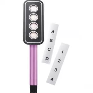 Apem AC3533 Standard Membrane Keypad 1x4 with Insert Pockets