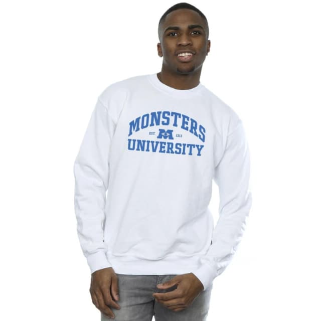 Disney Men Monsters University Logo Sweatshirt in White Size: Small White S Male 5063283470521
