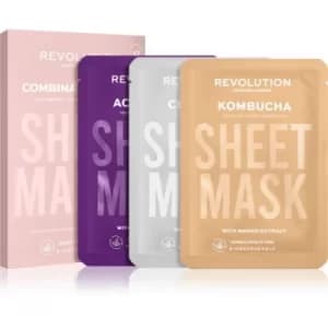 Revolution Skincare Biodegradable Combination Skin sheet mask set (For Irritated And Oily Skin With Excessive Peeling)