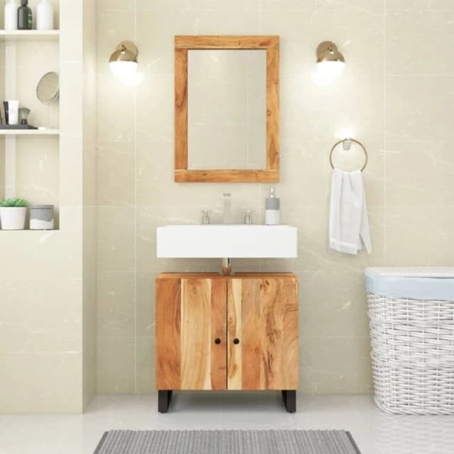 VIDAXL Sink Cabinet 62x33x58cm Solid Wood Acacia and Engineered Wood Vidaxl 8720845724900