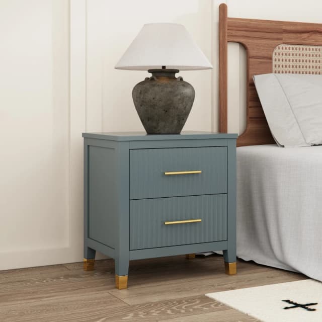 Cabinet Bits Biasi 2 Drawer Bedside Table in Grey Grey Unisex