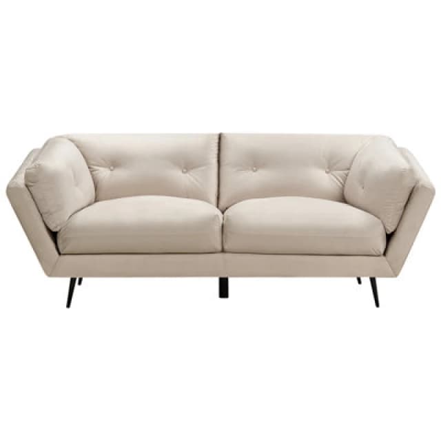 Beliani Sofa 3 Seater Lenvik Velvet Beige
