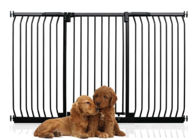 Bettacare Extra Tall Elite Dog Gate, 188Cm - 197Cm, Matt Black, Extra Tall 96.8Cm In Height, Pressure Fit Pet Gate