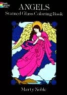 angels stained glass coloring book