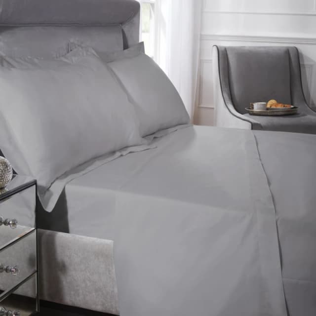 200 Thread Count Luxury Egyptian Cotton Flat Sheet in Silver - Single Bed - Emma Barclay TJ Hughes Cream 5050238086128