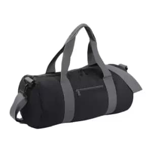 Bagbase Plain Varsity Barrel / Duffle Bag (20 Litres) (One Size) (Black/Grey)