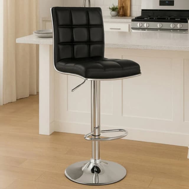 Premier Housewares Interiors by Premier Tavor Faux Leather Bar Chair Black